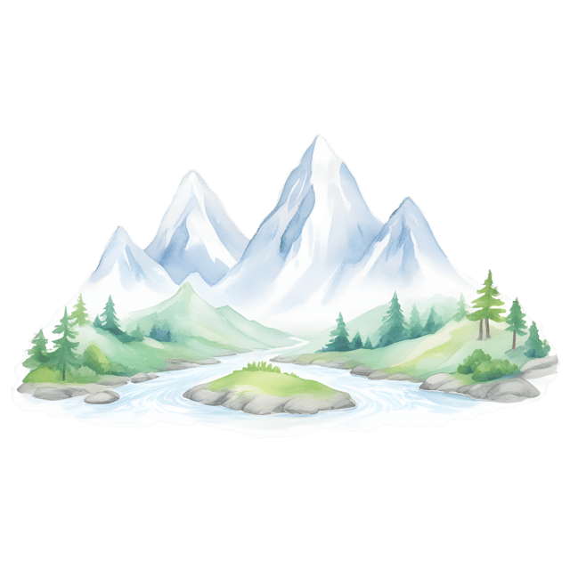 Free transparent PNG: Misty Mountainside with Greenery and Streams PNG