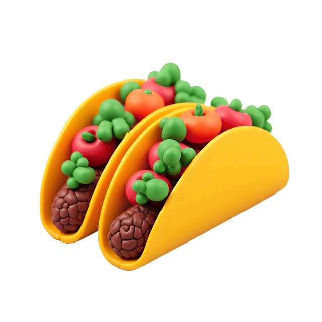 Free transparent PNG: Tiny Clay Tacos PNG with Transparent Background for Vibrant Kitchen or Food Art