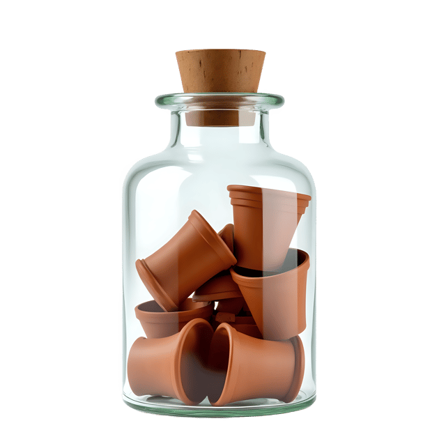 Free transparent PNG: Tiny Terracotta Pots in a Bottle PNG Clipart  Ideal for Gardening Crafts  Decor