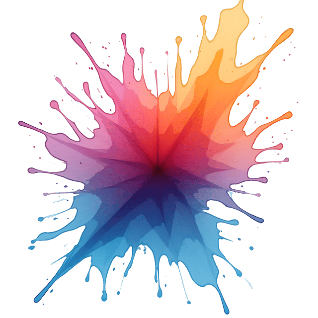 Free transparent PNG: Dynamic Abstract Color Splash with Watery Transitions and Luminous Hues