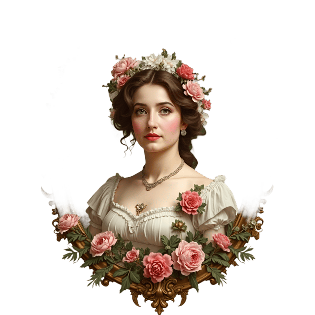 Free transparent PNG: Victorian Woman Portrait  Ornate Gilded Floral Frame Clipart, Free PNG Download