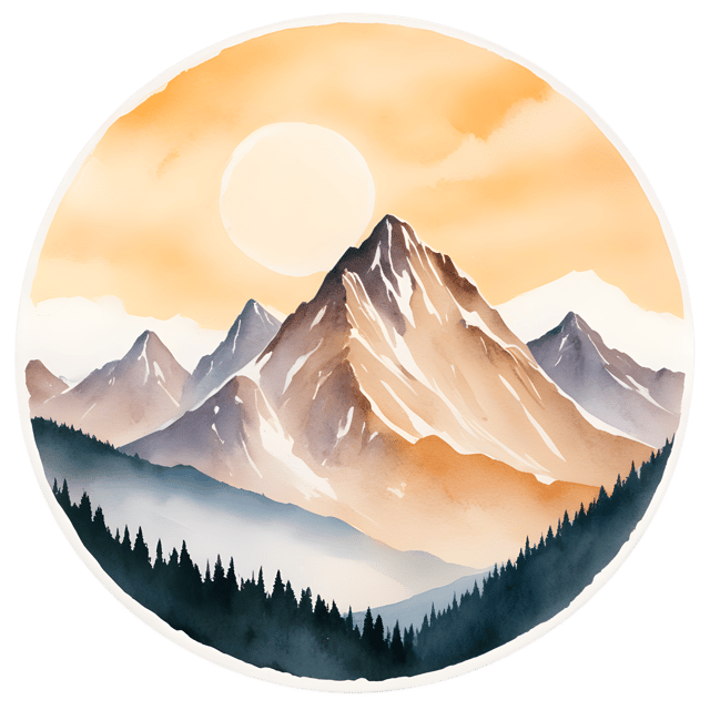 Free transparent PNG: Golden Sky Mountain Circle PNG Illustration for Decor and Art Projects