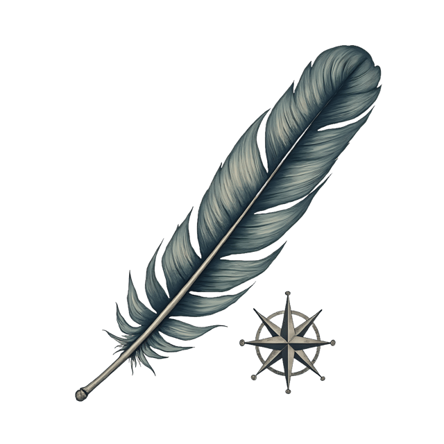 Free transparent PNG: Vintage Writing Feather Beside Compass Rose  Classic Clipart, free transparent png download