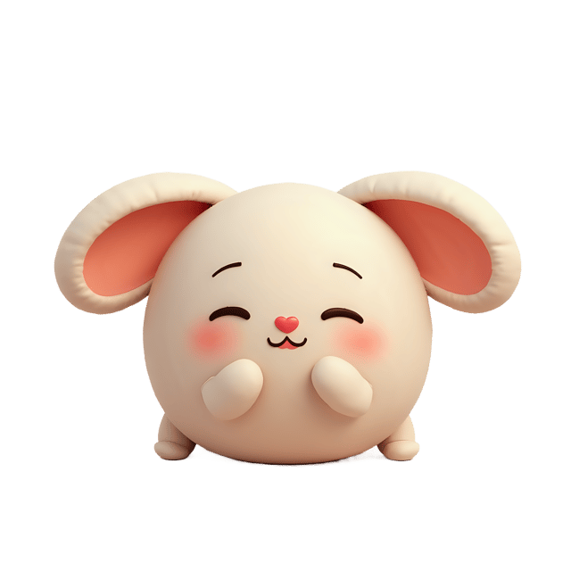 Free transparent PNG: Shy Sphere with Fabric Ears PNG on Transparent Background