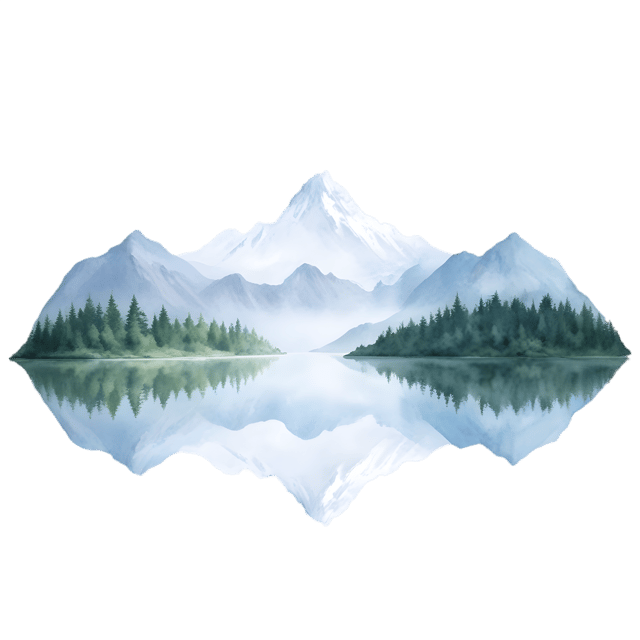 Free transparent PNG: Misty Mountains Reflection PNG Transparent Background for Nature and Landscape Design