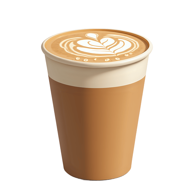 Free transparent PNG: Coffee Takeaway Cup with Latte Art  Free Downloadable PNG Clipart