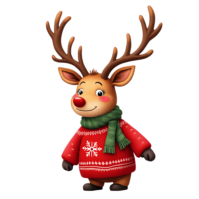 Free transparent PNG: Reindeer Christmas sweater PNG Clipart  Perfect for Holiday Themes and Winter Designs