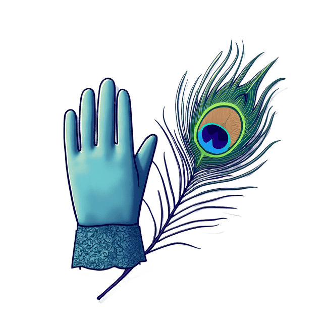 Free transparent PNG: Iridescent Peacock Feather with Lace Glove  Free Downloadable PNG Clipart