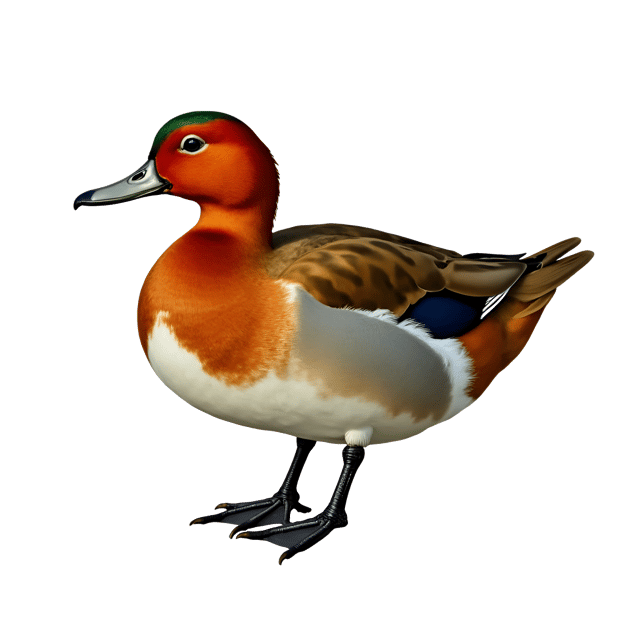 Free transparent PNG: Red-Crested Pochard Bird Illustration with Golden Plumage and Transparent Background