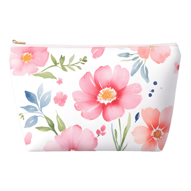 Free transparent PNG: Floral Makeup Bag Transparent Background PNG