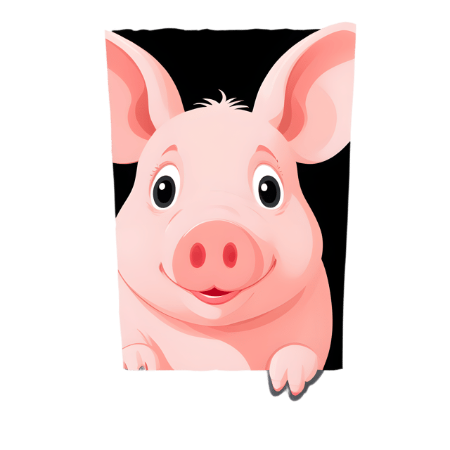Free transparent PNG: Curious Pig Peeking Out of Barn Door PNG with Transparent Background