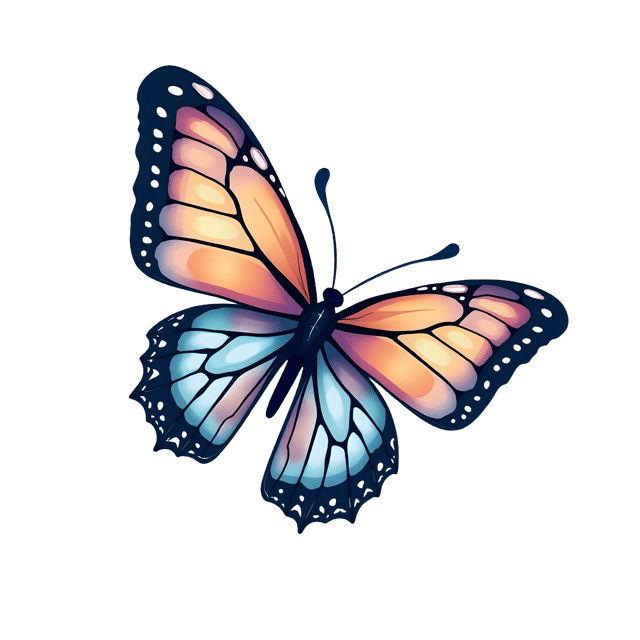 Free transparent PNG: Delicate Butterfly PNG with Iridescent Wings and Transparent Background
