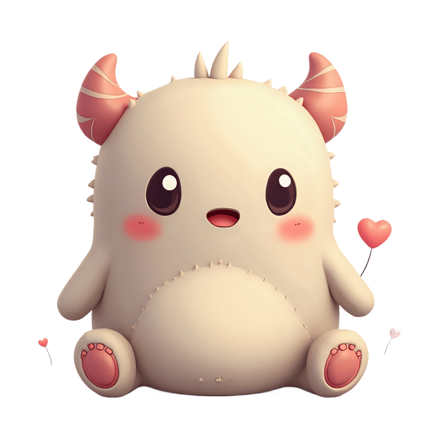 Free transparent PNG: 18 Soothing Monster Plushie PNG with Soft Fuzzy Fabric and Gentle Tones