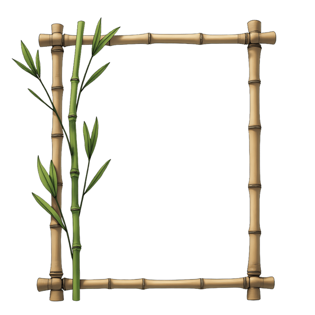 Free transparent PNG: Bamboo Frame PNG  Ideal for Nature Projects, Decor  Crafts