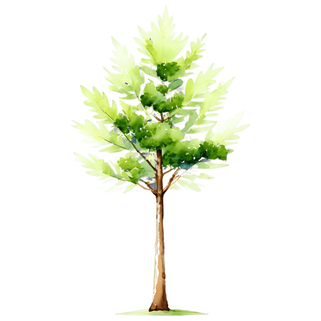 Free transparent PNG: Watercolor Elm Tree Transparent PNG – Gentle Illustration for Nature-inspired Designs