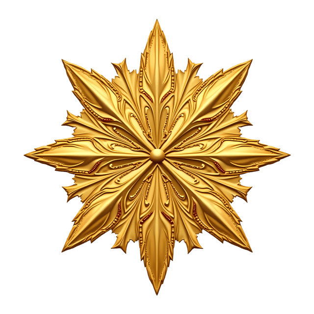 Free transparent PNG: Golden Star-shaped Ornament with Intricate Beadwork PNG