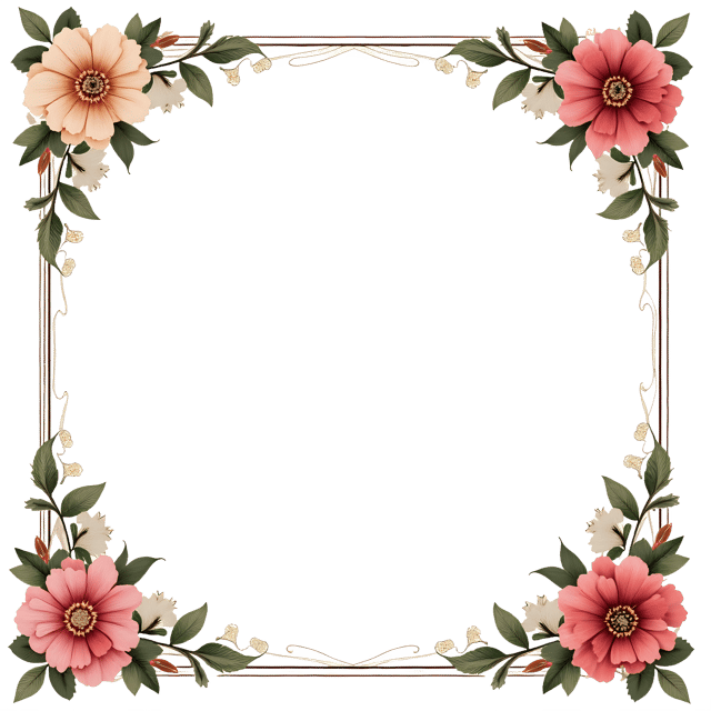 Free transparent PNG: Vintage Flower Frame PNG Clipart  Ideal for Design Projects  Crafts