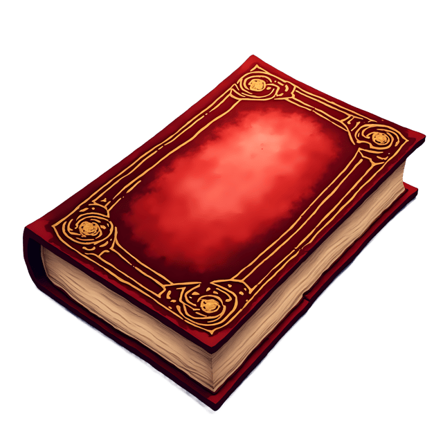 Free transparent PNG: Shining Crimson Spellbook with Gilded Pages PNG