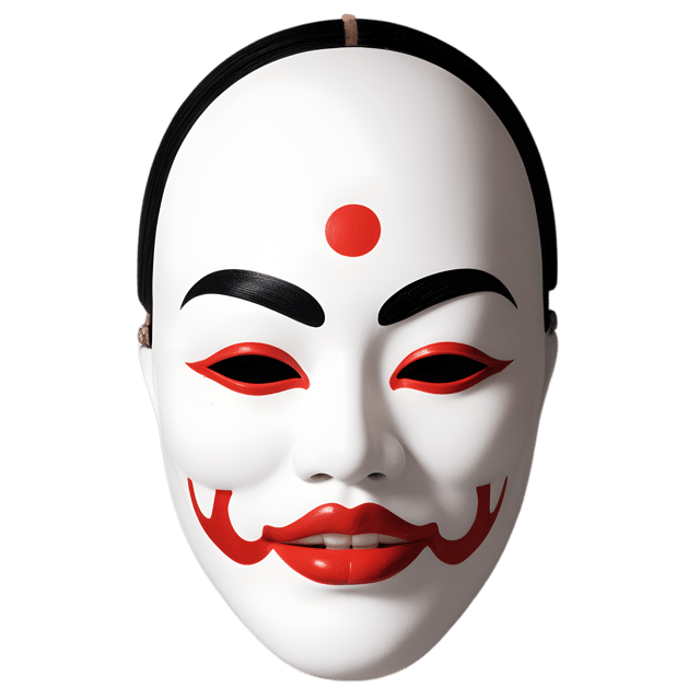 Free transparent PNG: Japanese Noh Mask PNG with Transparent Background