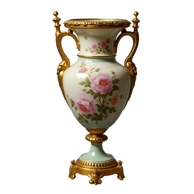 Free transparent PNG: 19th-Century European Vase with Pastel Transfers and Ormolu Mounts