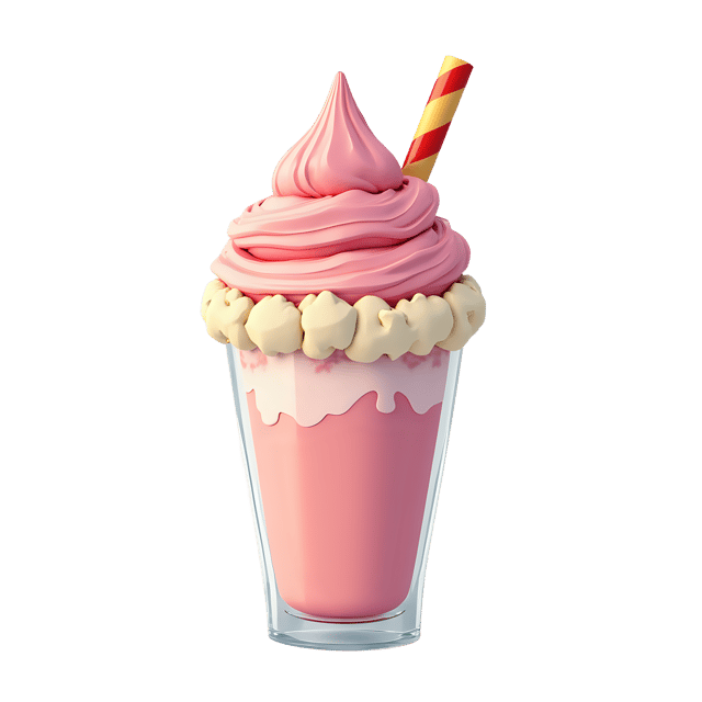 Free transparent PNG: Ice Cream Float with Striped Straw  Cool Treat Clipart, free png download