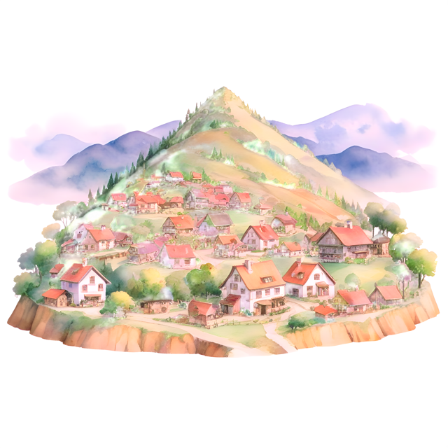 Free transparent PNG: Pastel Village Hill PNG Background for Art and Decor