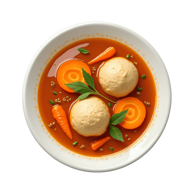Free transparent PNG: Matzo Ball Soup with Carrot Slices  Jewish Deli Clipart, free downloadable png