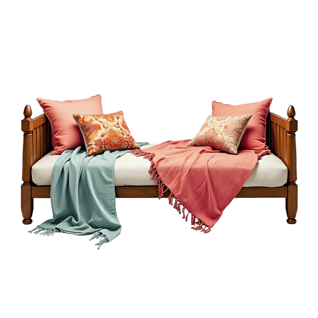 Free transparent PNG: Bohemian Daybed with Woven Throws PNG