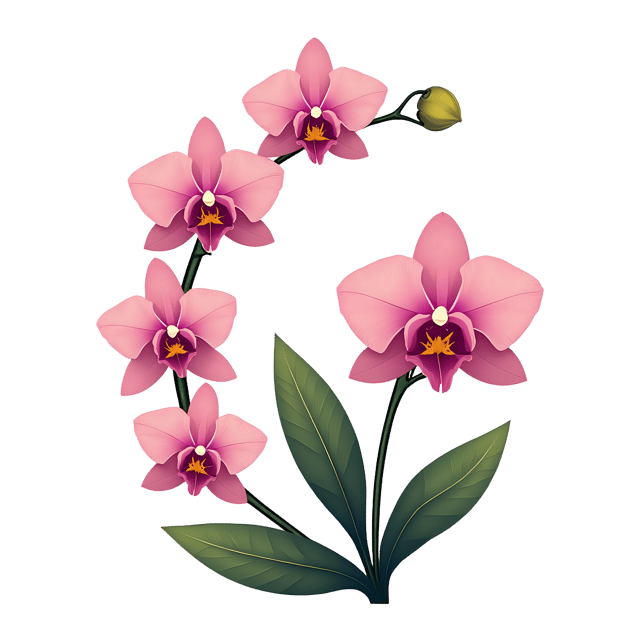 Free transparent PNG: Orchids Arranged in J Shape Transparent PNG Background