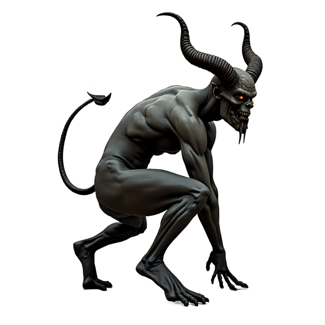 Free transparent PNG: Demonic Figure with Horns and Tail PNG Transparent Background