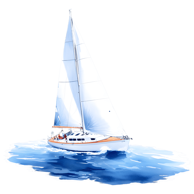 Free transparent PNG: Colorful Sailboat PNG with Transparent Background for Nautical and Watercraft Imagery