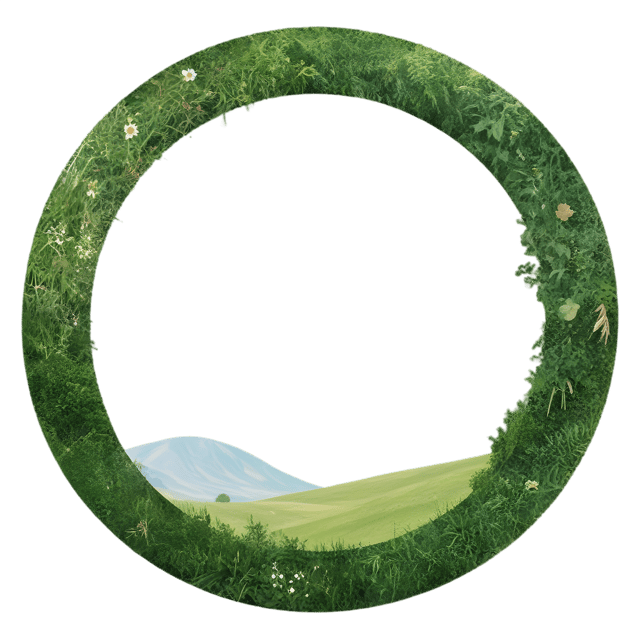 Free transparent PNG: Lush Greenery Meadow in a Ring PNG Background