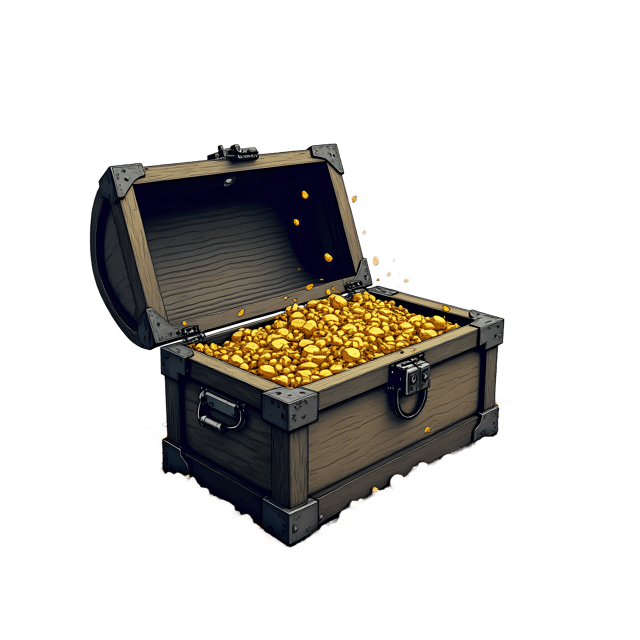 Free transparent PNG: Sunken Pirate Chest with Gold Spilling  Treasure Clipart, free download png