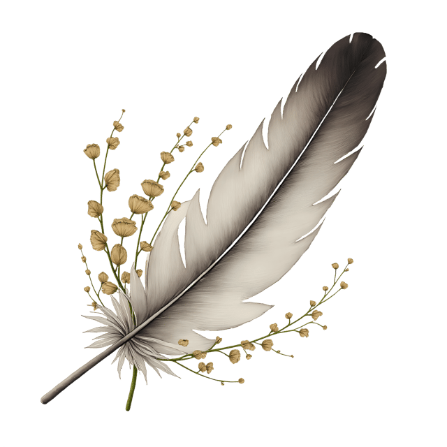 Free transparent PNG: Curved Flight Feather Over Dried Herbs  Nature Art Clipart, free download png
