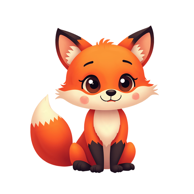 Free transparent PNG: Cute Red Fox Pup PNG with Transparent Background for Animal Lovers and Creative Projects