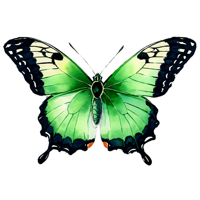 Free transparent PNG: Emerald Swallowtail Butterfly Watercolor Illustration – Transparent PNG
