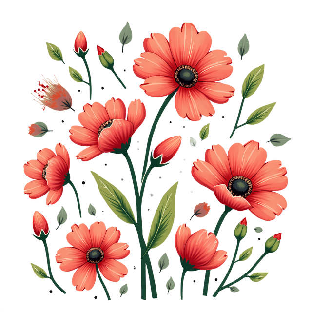 Free transparent PNG: Hand-Sketched Vibrant Blossom PNG with Transparent Background
