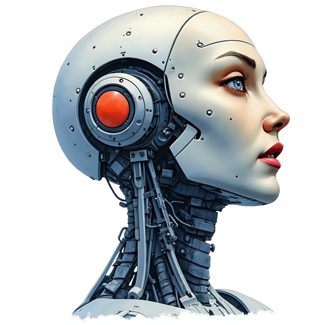 Free transparent PNG: Metal Robot Head  Futuristic AI Clipart, free high-quality png download