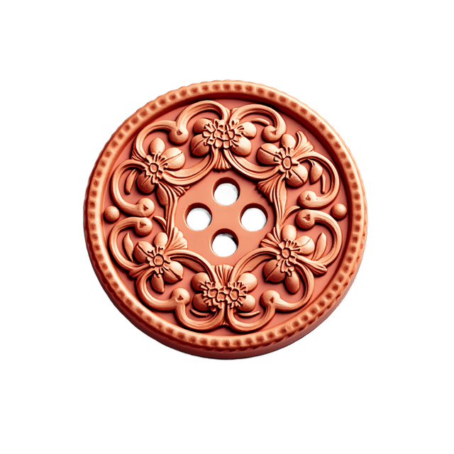 Free transparent PNG: Carved Button with Floral Swirl Design  Handmade Jewelry Clipart, free download png