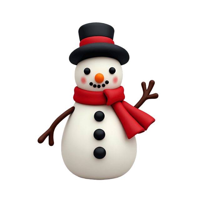 Free transparent PNG: White Black Red Polymer Clay Snowman PNG