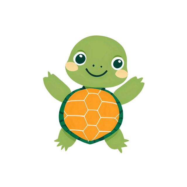 Free transparent PNG: Cute Cartoon Turtle Illustration for Kids, Decor, and Crafts
