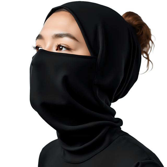 Free transparent PNG: Black Cloth Face Covering with Transparent Background PNG