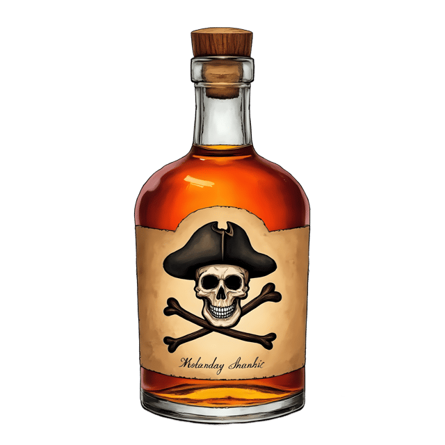Free transparent PNG: Pirate Rum Bottle PNG Download  Perfect for Nautical Themed Decor  Designs