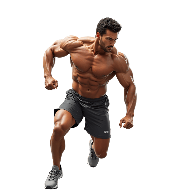 Free transparent PNG: Dynamic Humanoid Athlete - Toned Muscles & Focused Intensity