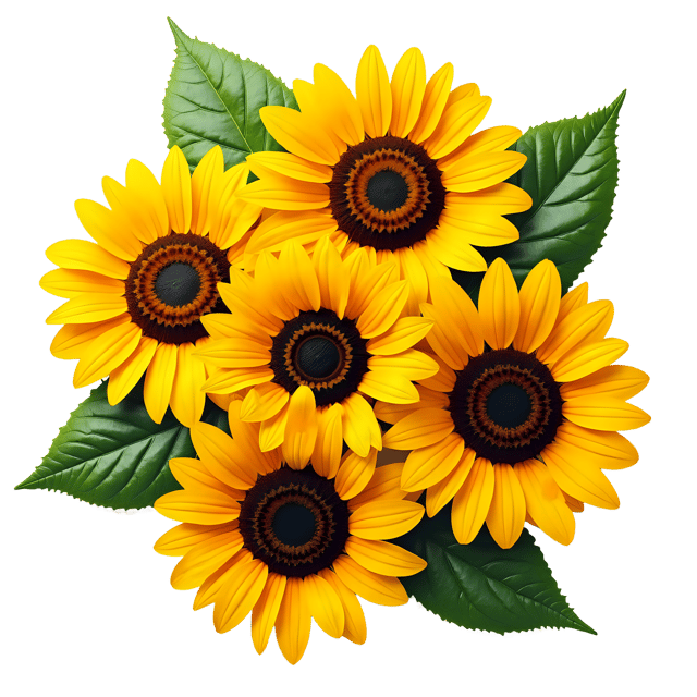 Free transparent PNG: Vibrant Sunflowers PNG with Transparent Background for Art and Design