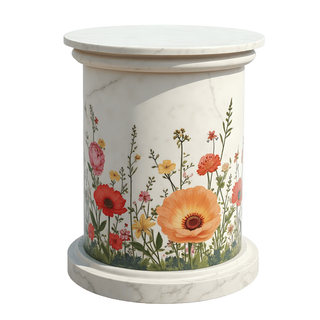 Free transparent PNG: Floral Marble Pedestal  Elegant Decor Clipart, free png download