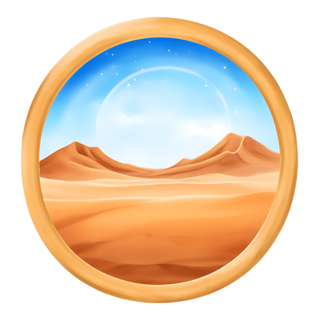 Free transparent PNG: Desert Dunes with Celestial Halo PNG Design for Artistic and Decorative Use