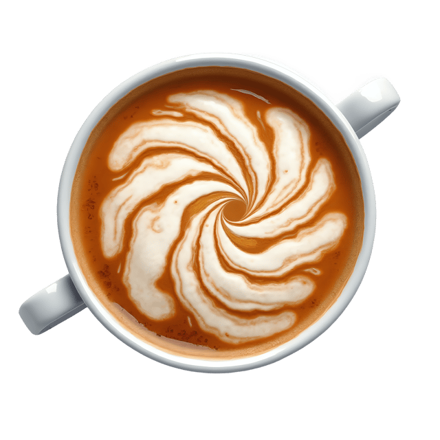 Free transparent PNG: Coffee with Foam Art Rosette Design  Free Coffee Clipart PNG Download