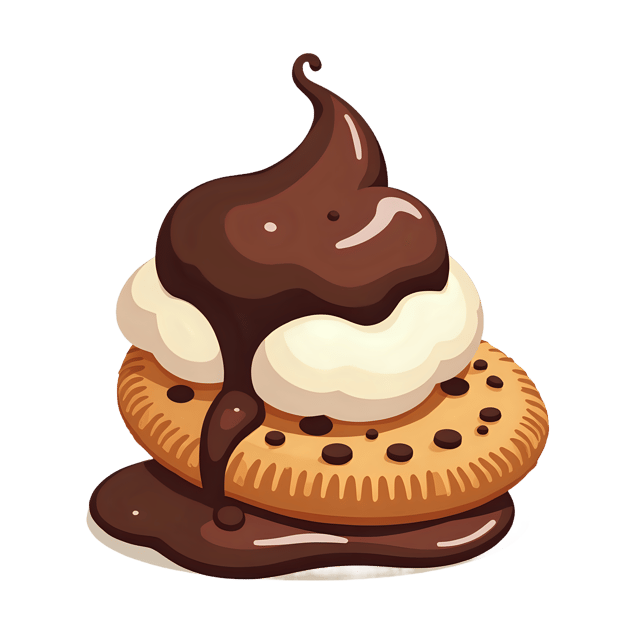 Free transparent PNG: Cookies and Cream with Chocolate Sauce  Dessert Clipart, free downloadable png