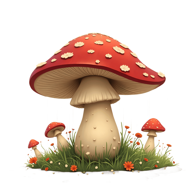 Free transparent PNG: Joyful Mushroom PNG Transparent Background for Rainy Day Art